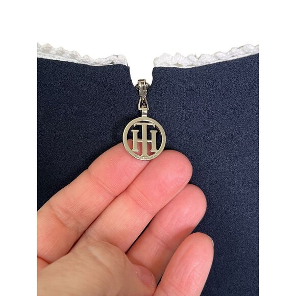 Tommy Hilfiger Navy Blue Sheath Dress White Trim Size 4 - Picture 9 of 13